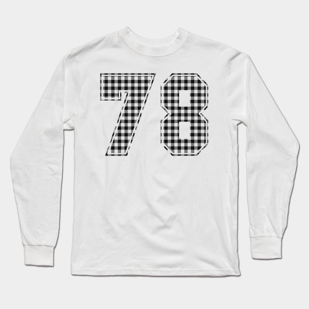 Plaid Number - 78 - Dark Long Sleeve T-Shirt by tavare